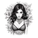 Alana in underwear tattoo design idea