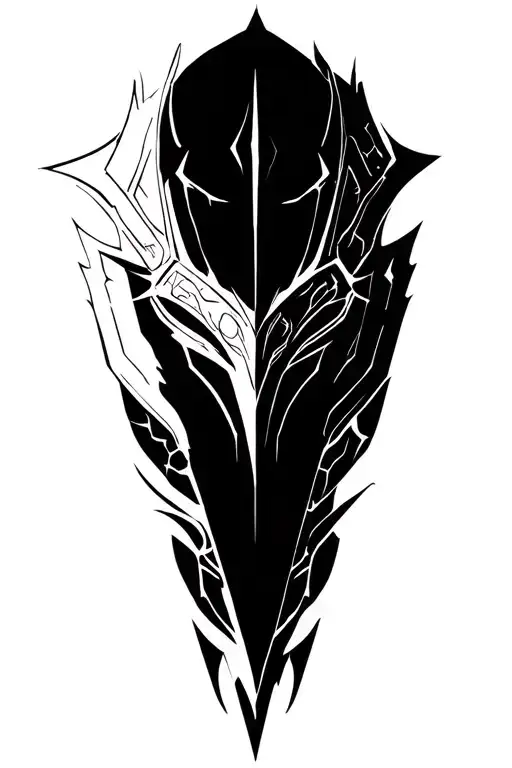 Shadow of Warframe Excalibur tattoo design idea