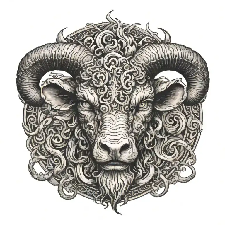 demon aries tattoo design idea