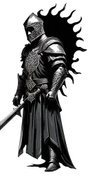 Irish Knight surround by Celtic knots tattoo design idea