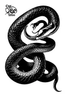 skeleton snake tattoo design idea