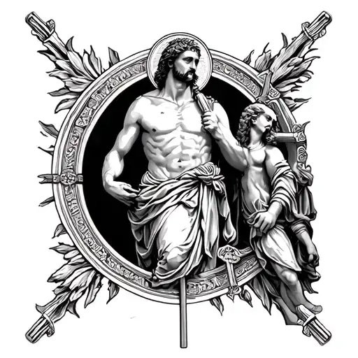 Saint Christopher tattoo design idea