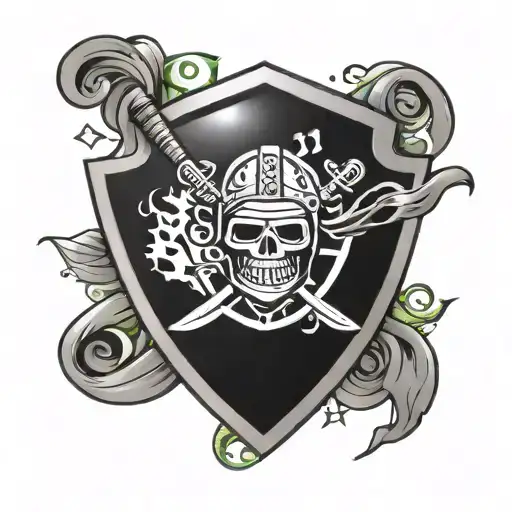 raiders logo money bag tattoo design idea