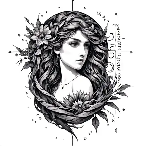 birth 23 april 2003 virgo zodiac sign intertwined tattoo design idea