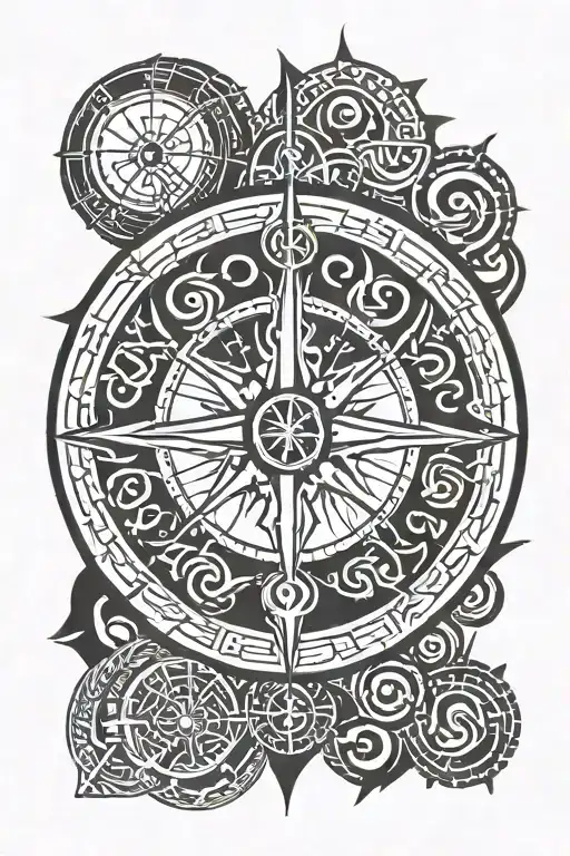 Viking compass vegvisir Rune design tattoo design idea