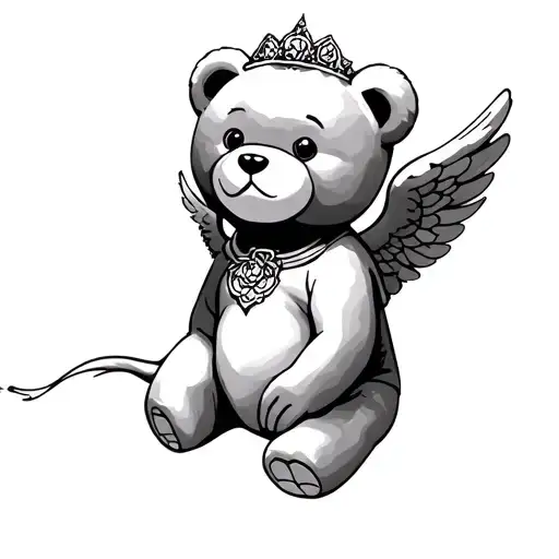 Angel Teddy Bear tattoo design idea