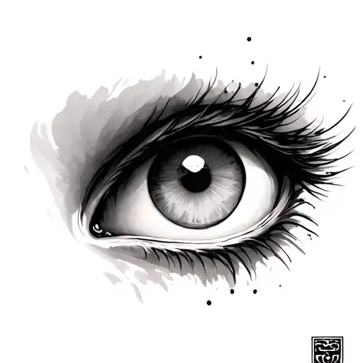suminagashi tattoo with eyes tattoo design idea