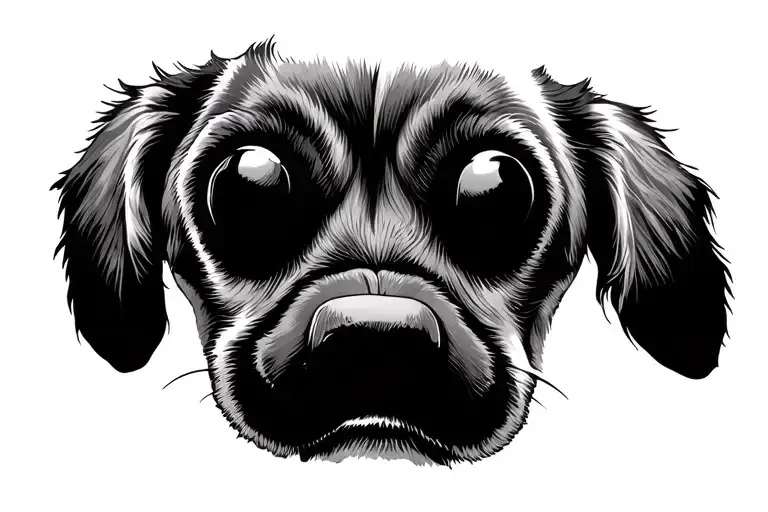 dog's paw and nose print surrounded tattoo design idea