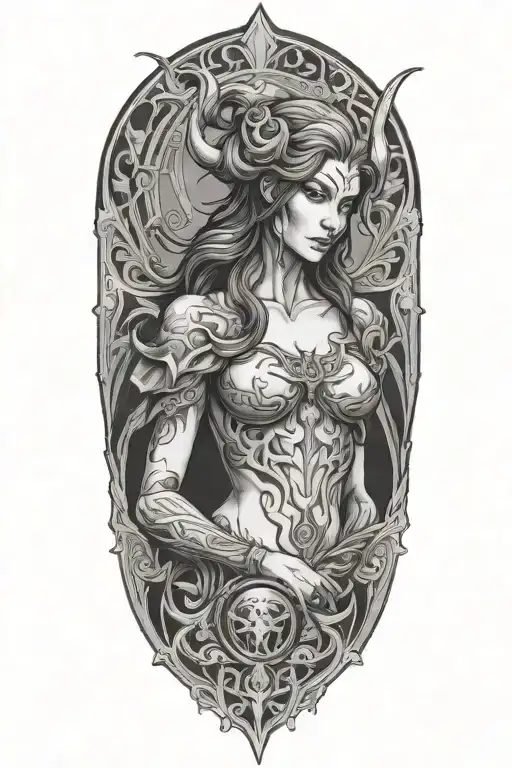 lilith diablo iv tattoo design idea