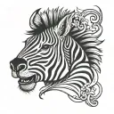 chubby zebra head tattoo design idea