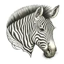 chubby zebra head tattoo design idea