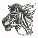 chubby zebra head tattoo design idea