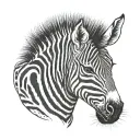 chubby zebra head tattoo design idea