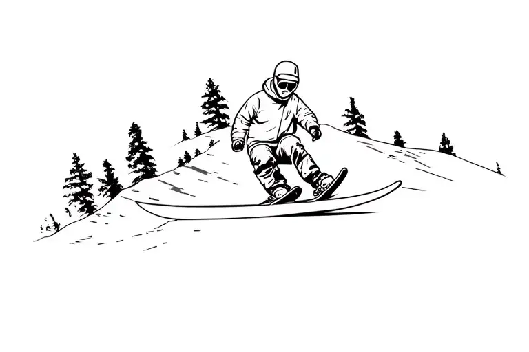 snowboarding tattoo design idea
