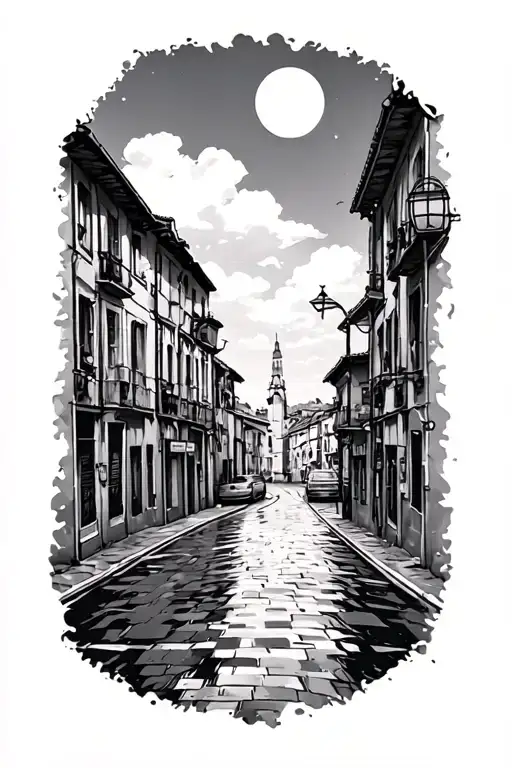 Road in italy tattoo design idea