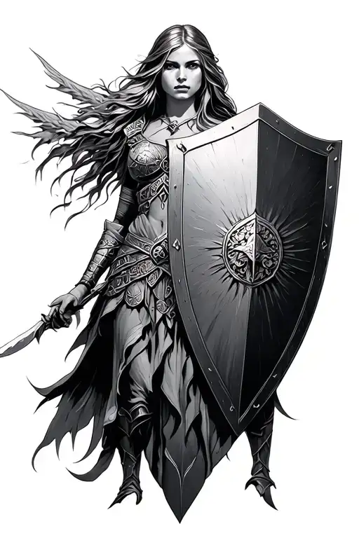 Shield Maiden tattoo design idea