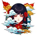 akatsuki clouds embroided design tattoo design idea