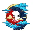 akatsuki clouds embroided design tattoo design idea