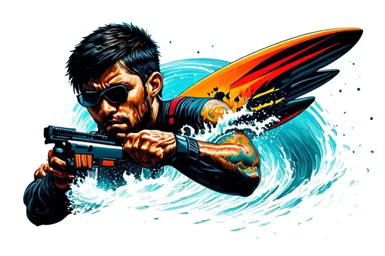 Counter-Strike surf tattoo design idea