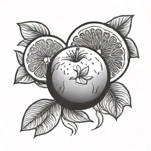 grapefruit in a square doesn't fit tattoo design idea