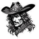 western tooled leather half sleeve tattoo design idea