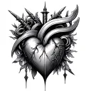 dagger heart tattoo design idea
