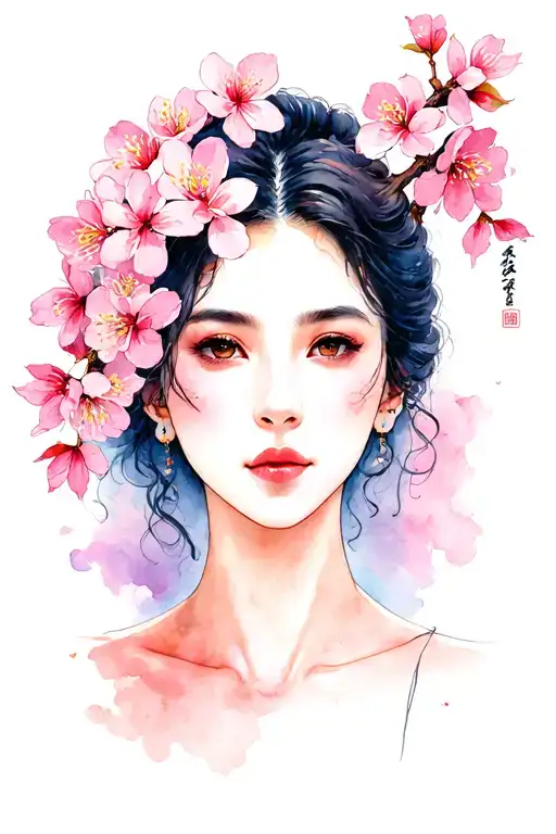 Cherry Blossom, Roshawn in Mandarin tattoo design idea