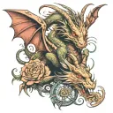 dragon and rabbit tattoo design idea