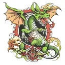 dragon and rabbit tattoo design idea