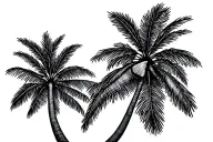 coconut tree growing tattoo design idea