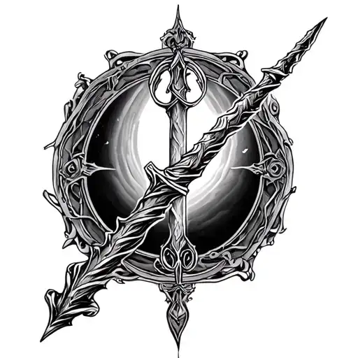 harry potter elder wand tattoo design idea