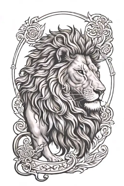 lion of judah tattoo design idea