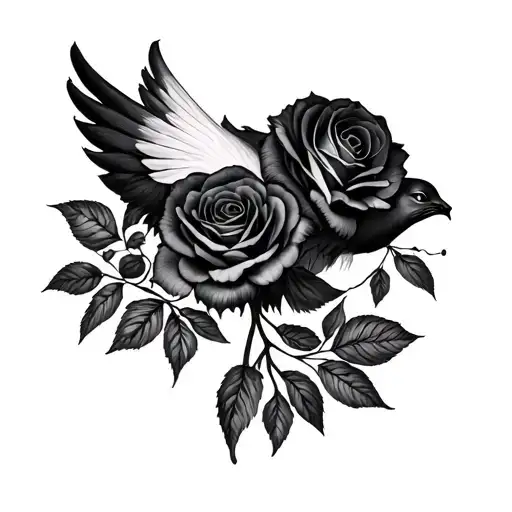 Exu Black Pantera, Dove Turns 7 Roses and Exu Mirim tattoo design idea