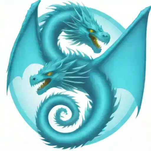 bipolar affectivity dragon two heads  bitten tattoo design idea