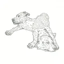 a boy sleeping with a dog tattoo design idea