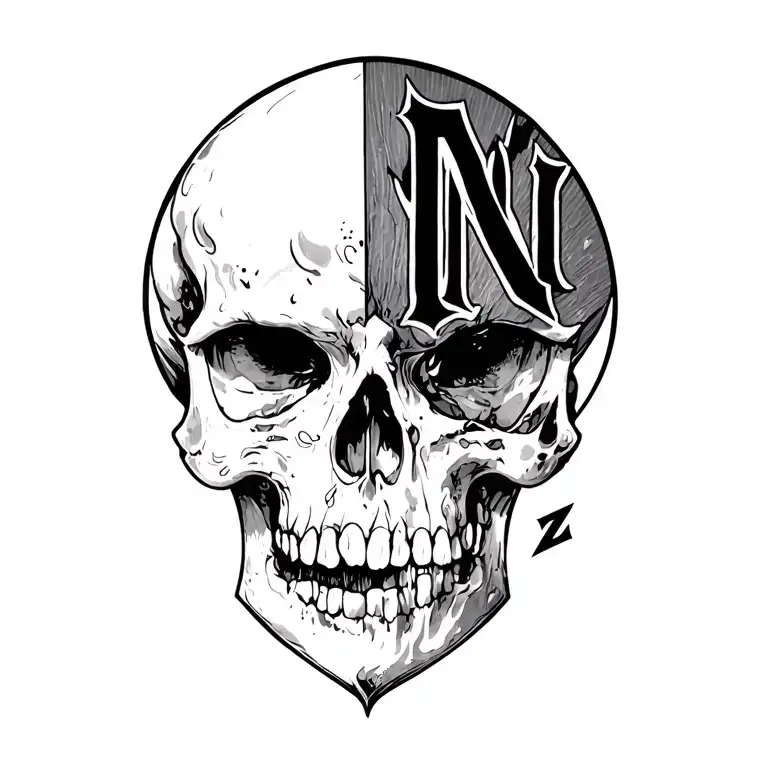 Rosario, Cruz, Borana de Espinas y Letter N, A, G, A, Z tattoo design idea