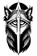 trident eye of horus piramide wild animal tattoo design idea