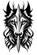 trident eye of horus piramide wild animal tattoo design idea