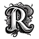 Cursive R tattoo design idea