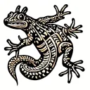 Polynesian salamander in tattoo design idea