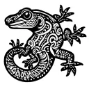 Polynesian salamander in tattoo design idea