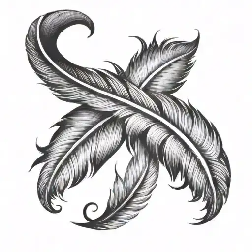 infinity feather  tattoo design idea