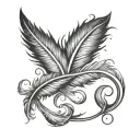infinity feather  tattoo design idea