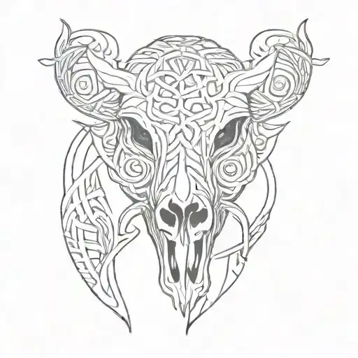 celtic boar skull jaw tattoo design idea
