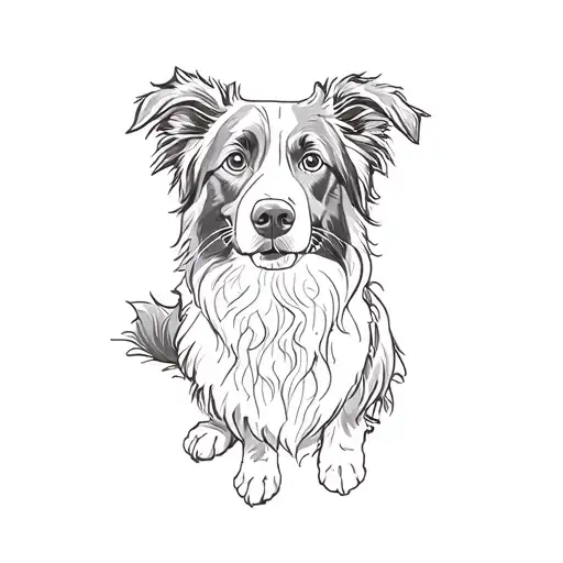 a border collie tattoo design idea