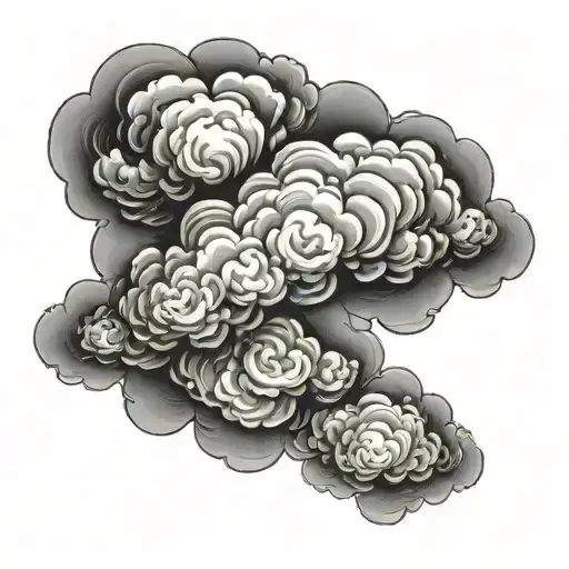 cloud background tattoo design idea