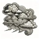 cloud background tattoo design idea