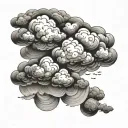 cloud background tattoo design idea