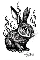 Fire rabbit tattoo design idea