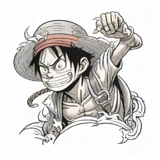 monkey d luffy one piece tattoo design idea